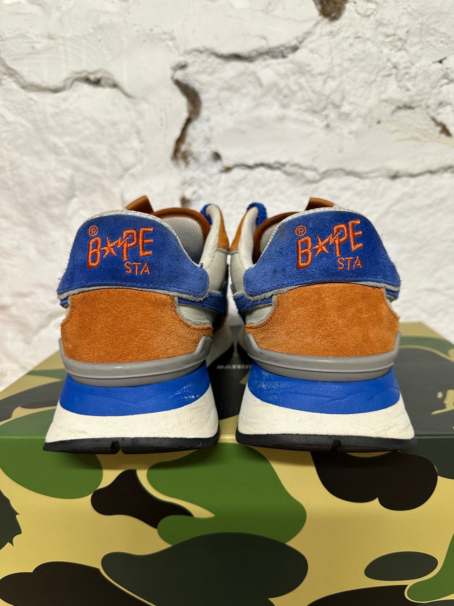 Bape Road Sta Orange Blue Sz 8