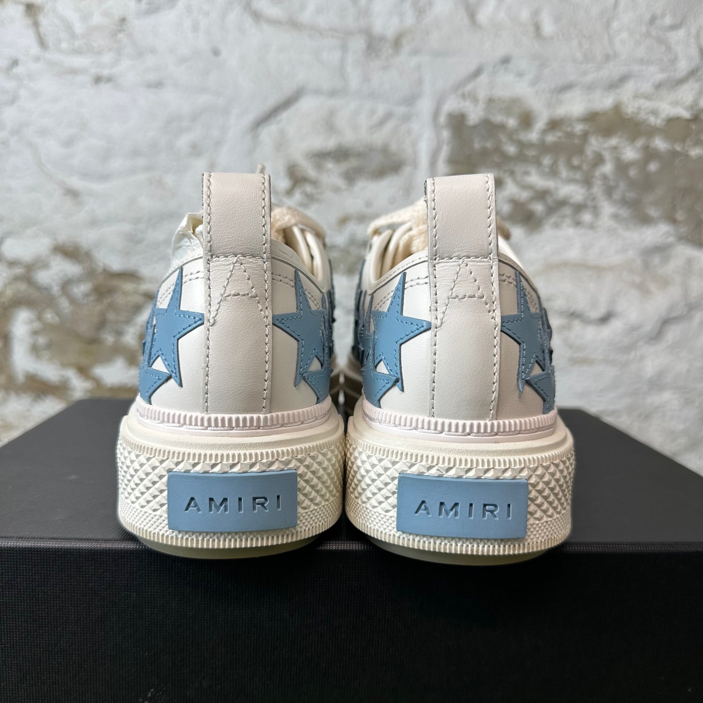 Amiri Blue Stars Court White Cream Sneaker Sz 5 (37)