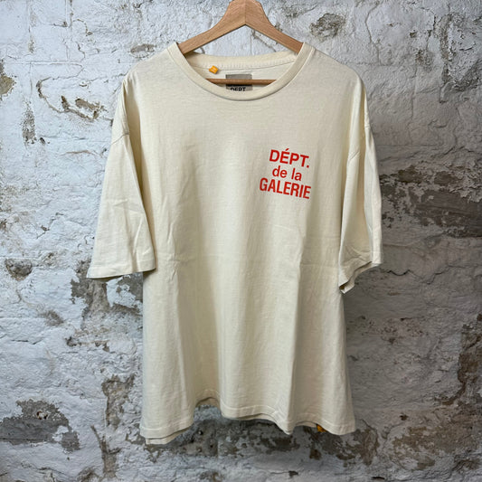 Gallery Dept Red Logo Cream T-shirt Sz XXL