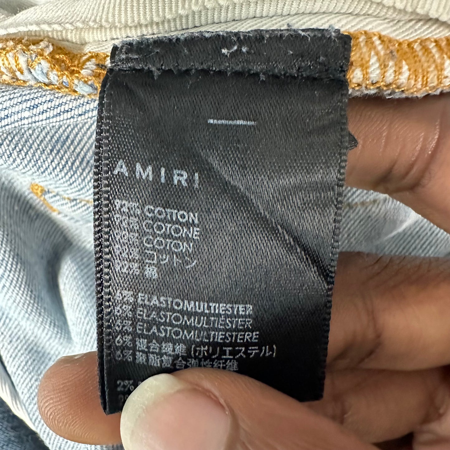 Amiri MX1 Blue Tie Dye Blue Denim Jeans Sz 34