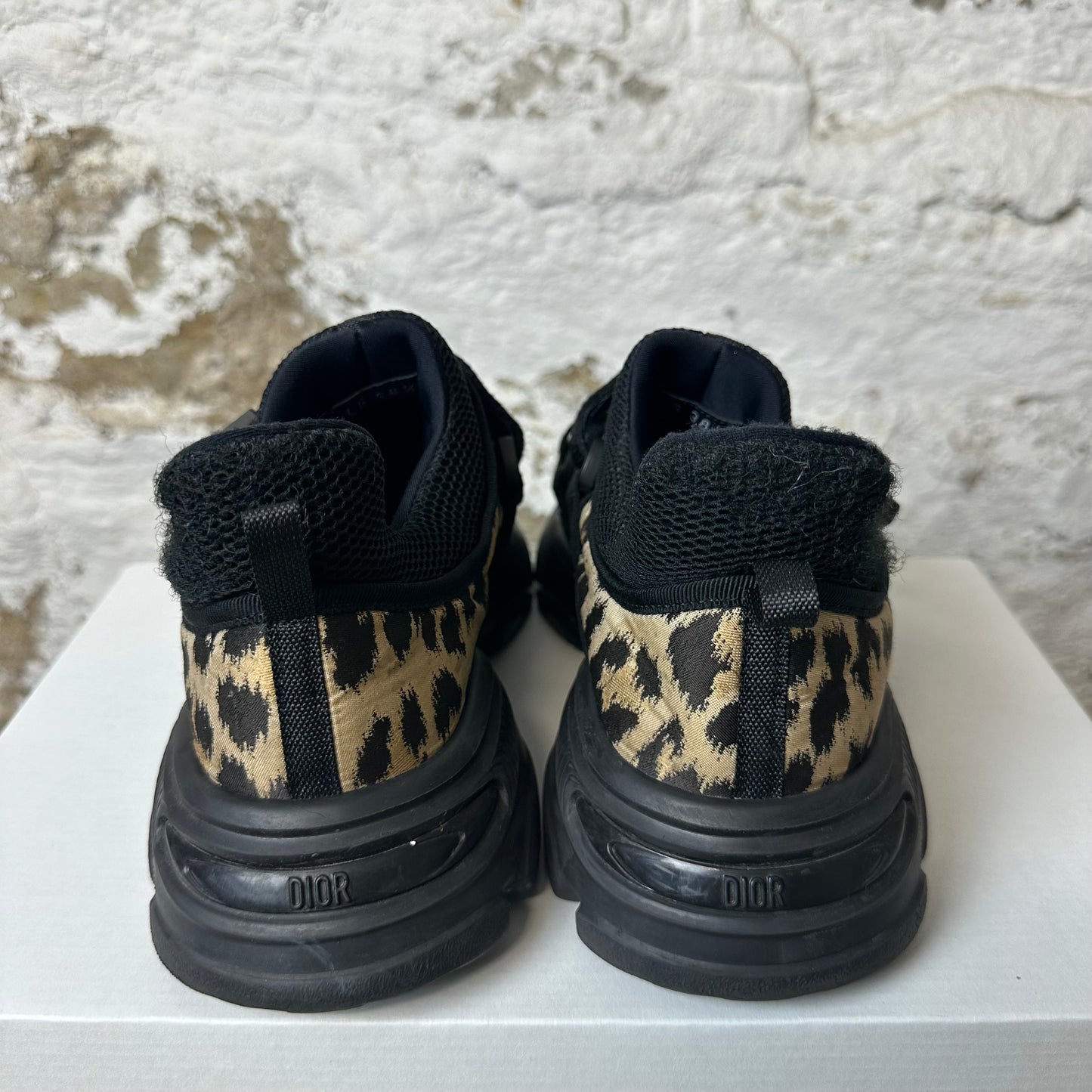 Dior D-Wander Leopard Print Black Sneaker Sz 6.5 (38.5) No Box