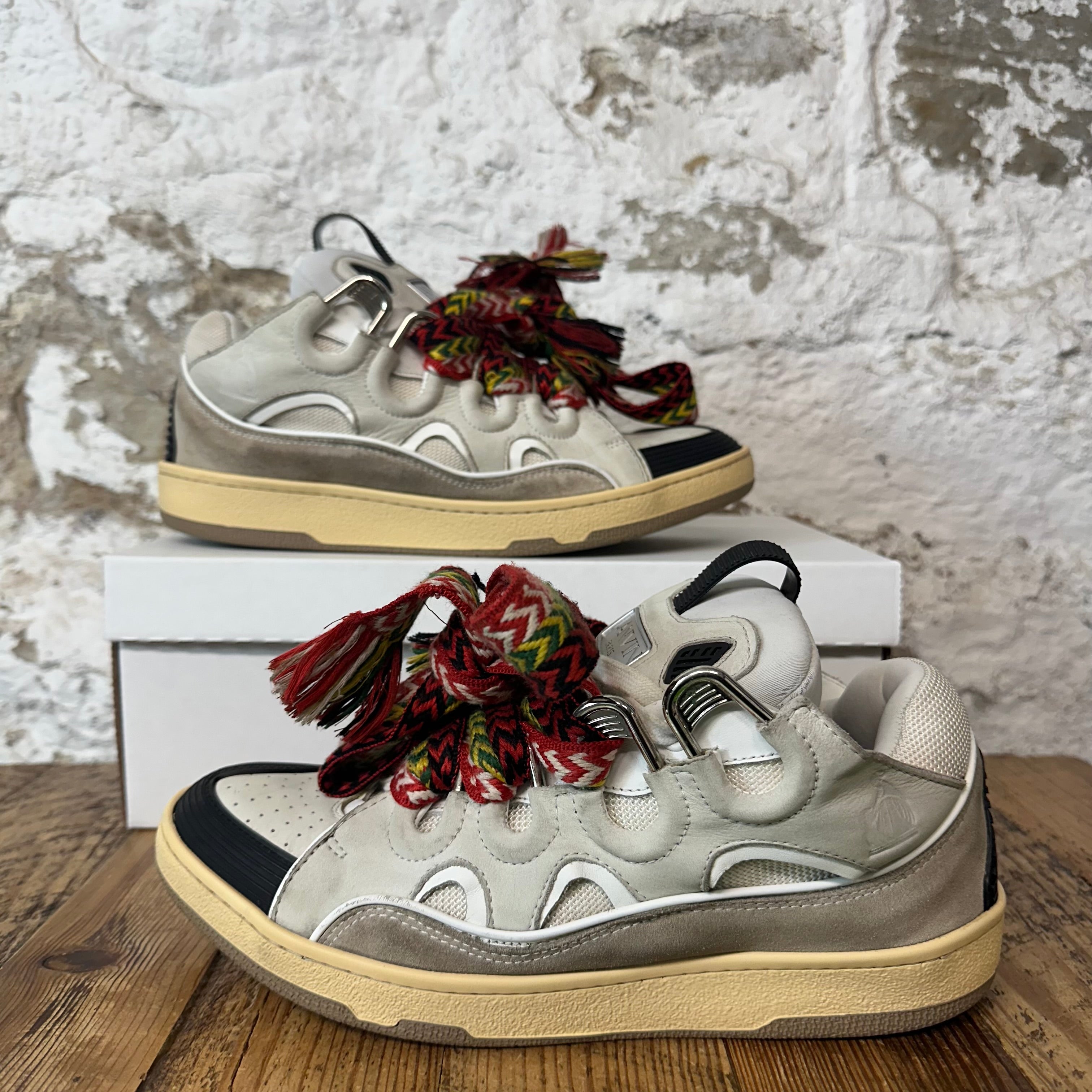 Lanvin Curb Multicolor Lace Grey Sneaker Sz 9 (42)