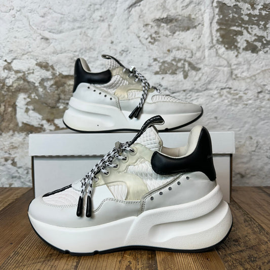Alexander Mcqueen Black White Clear Nappa Joey Sneaker Sz 4 (35.5) No Box