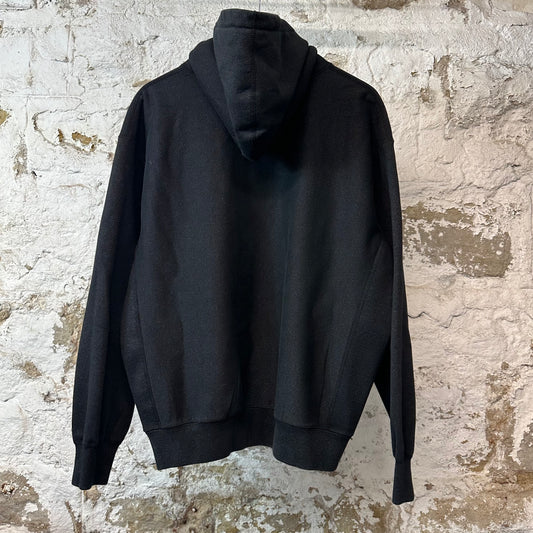 Supreme Silver Spellout Hoodie Black Sz L
