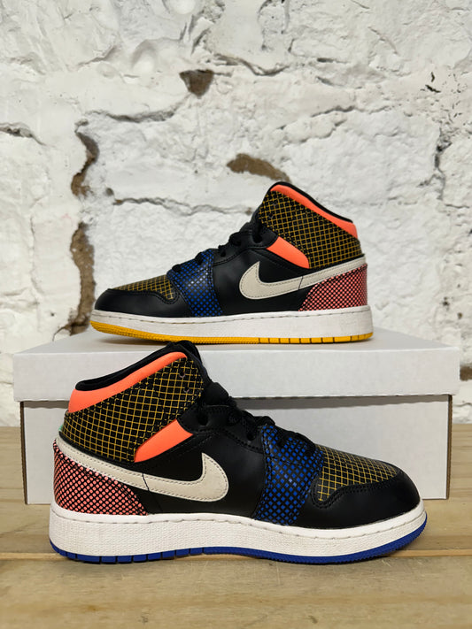 Air Jordan 1 Mid Multi Grid Sz 5.5Y