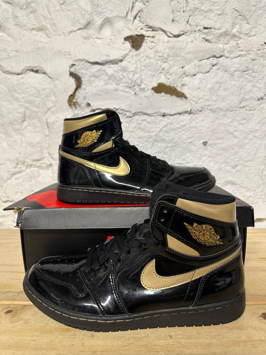 Air Jordan 1 High Black Metallic Gold Sz 10.5