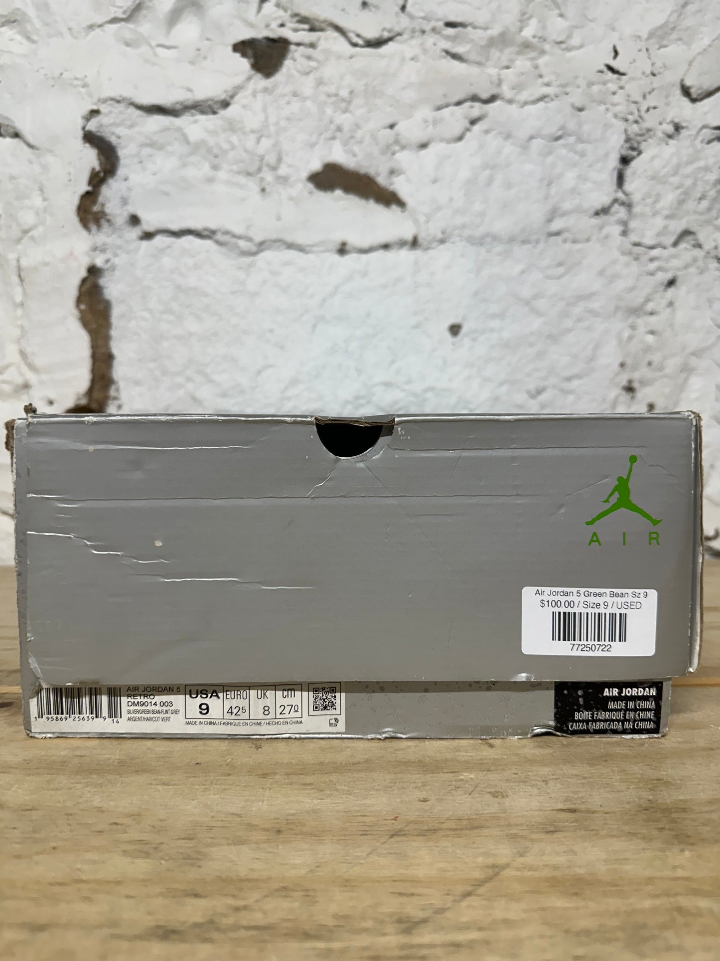 Air Jordan 5 Green Bean Sz 9