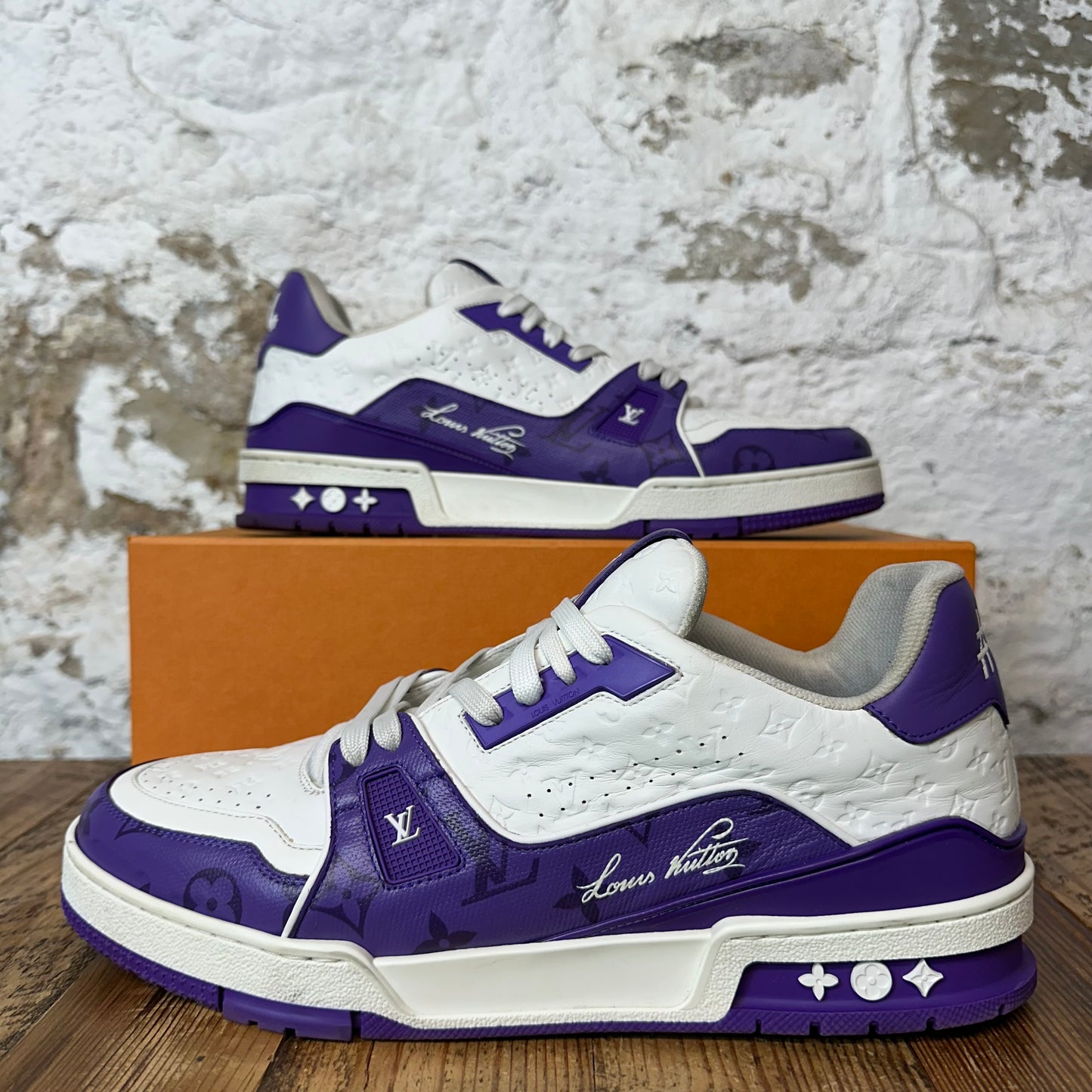 Louis Vuitton Purple White Trainer Sneaker Sz 10.5 (9LV)