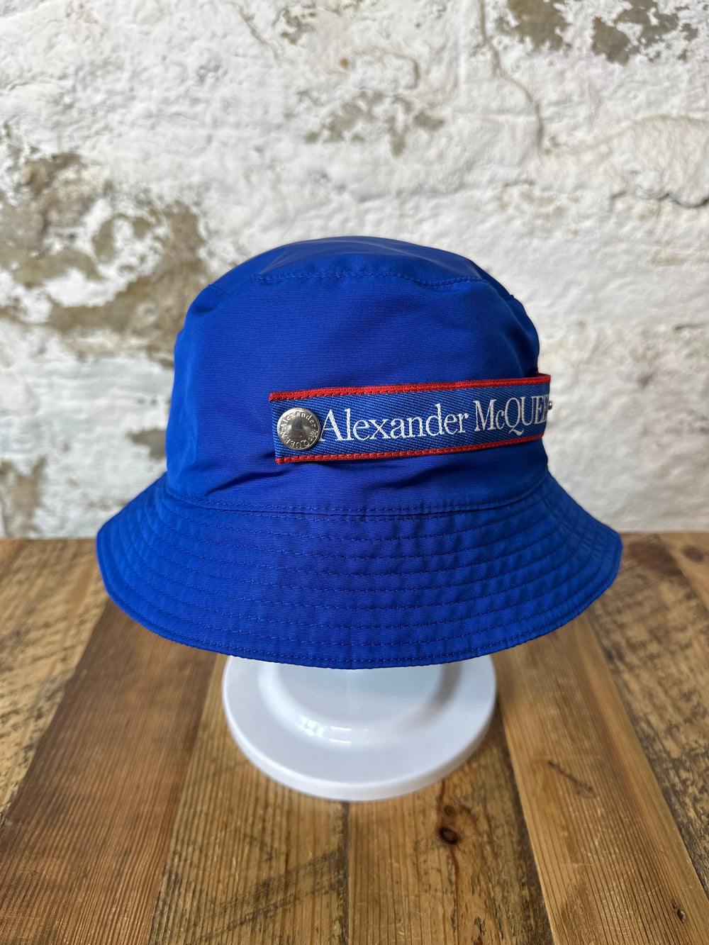 Alexander Mcqueen Blue Bucket Hat Sz M