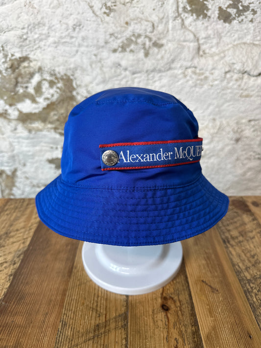 Alexander Mcqueen Blue Bucket Hat Sz M