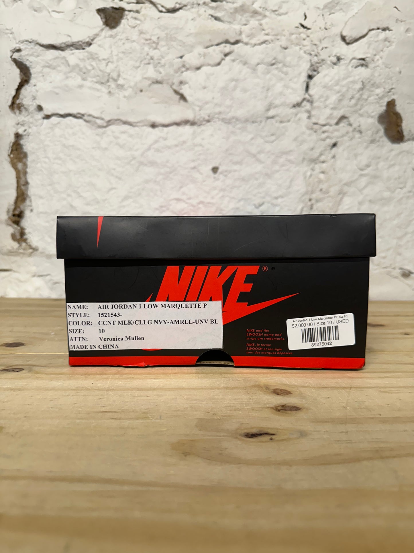 Air Jordan 1 Low Marquette PE Sz 10
