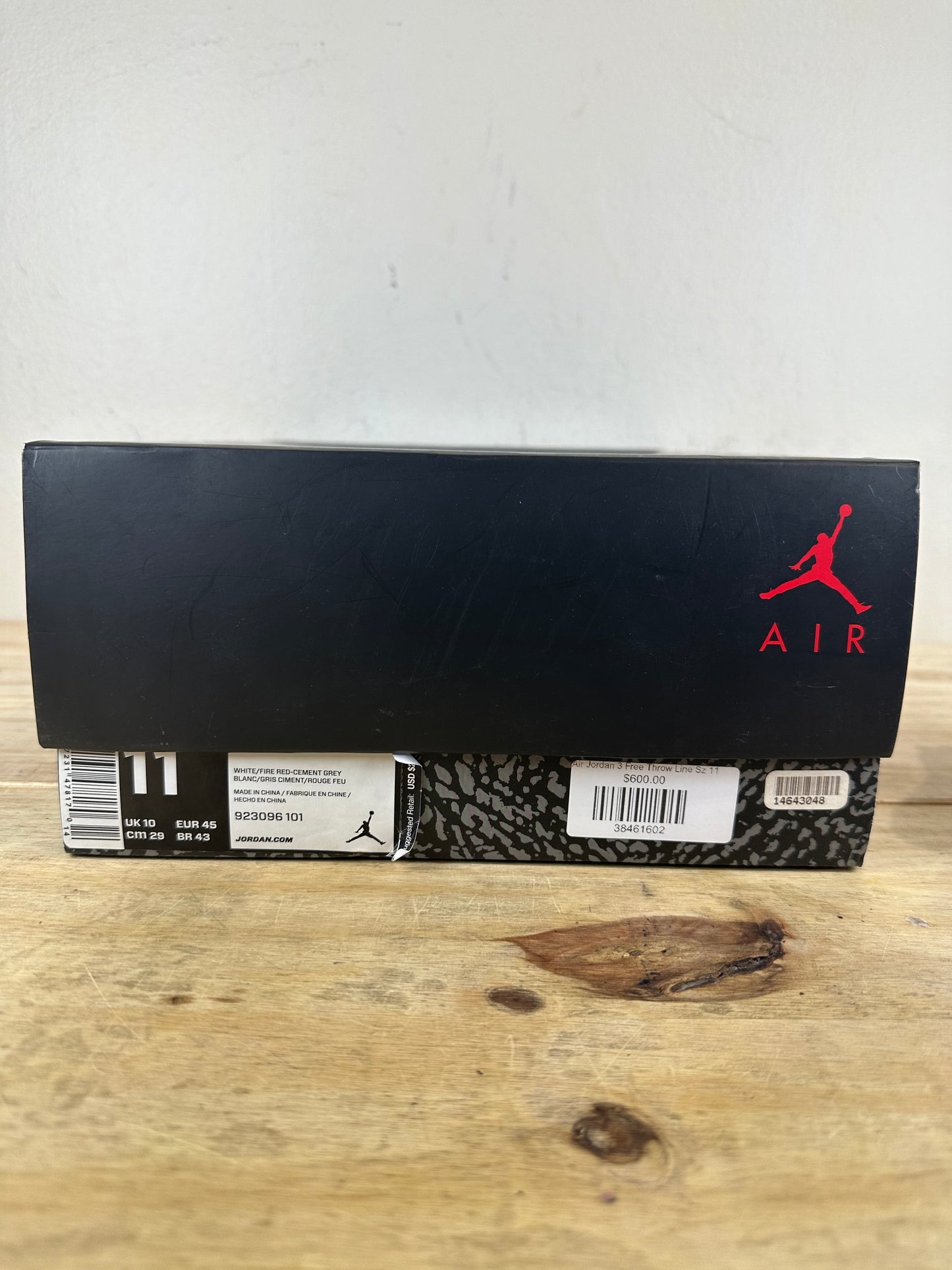 Air Jordan 3 Free Throw Line White Cement Sz 11