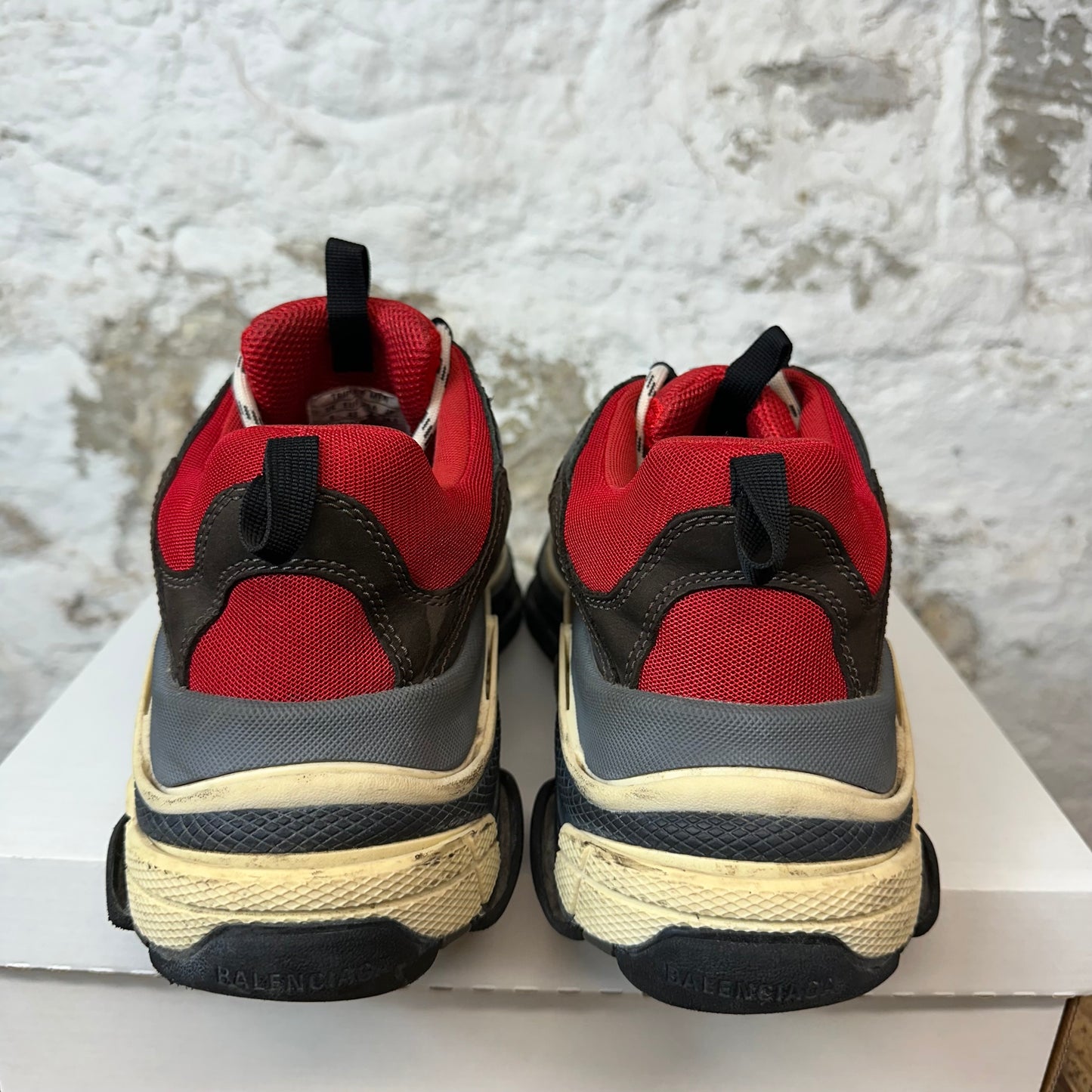 Balenciaga Triple S Red Black Gray Sz 10 (43) No Box