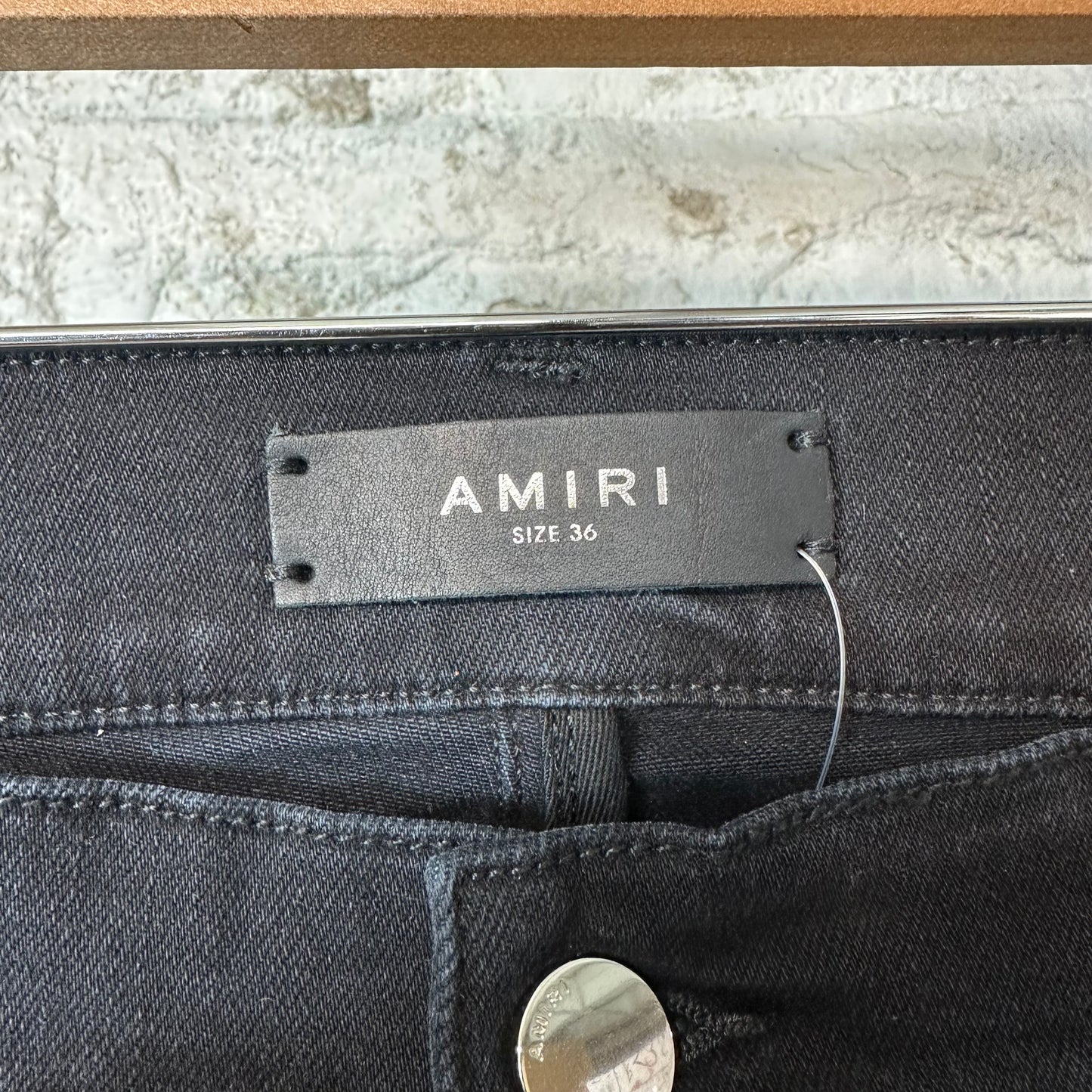 Amiri Paint Drip Spell Black Denim Jeans Sz 36