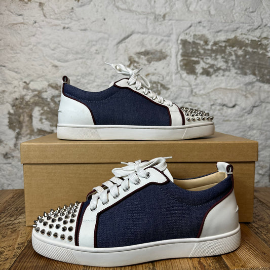 Christian Louboutin Denim Maroon White Sneaker Sz 7.5 (40.5)