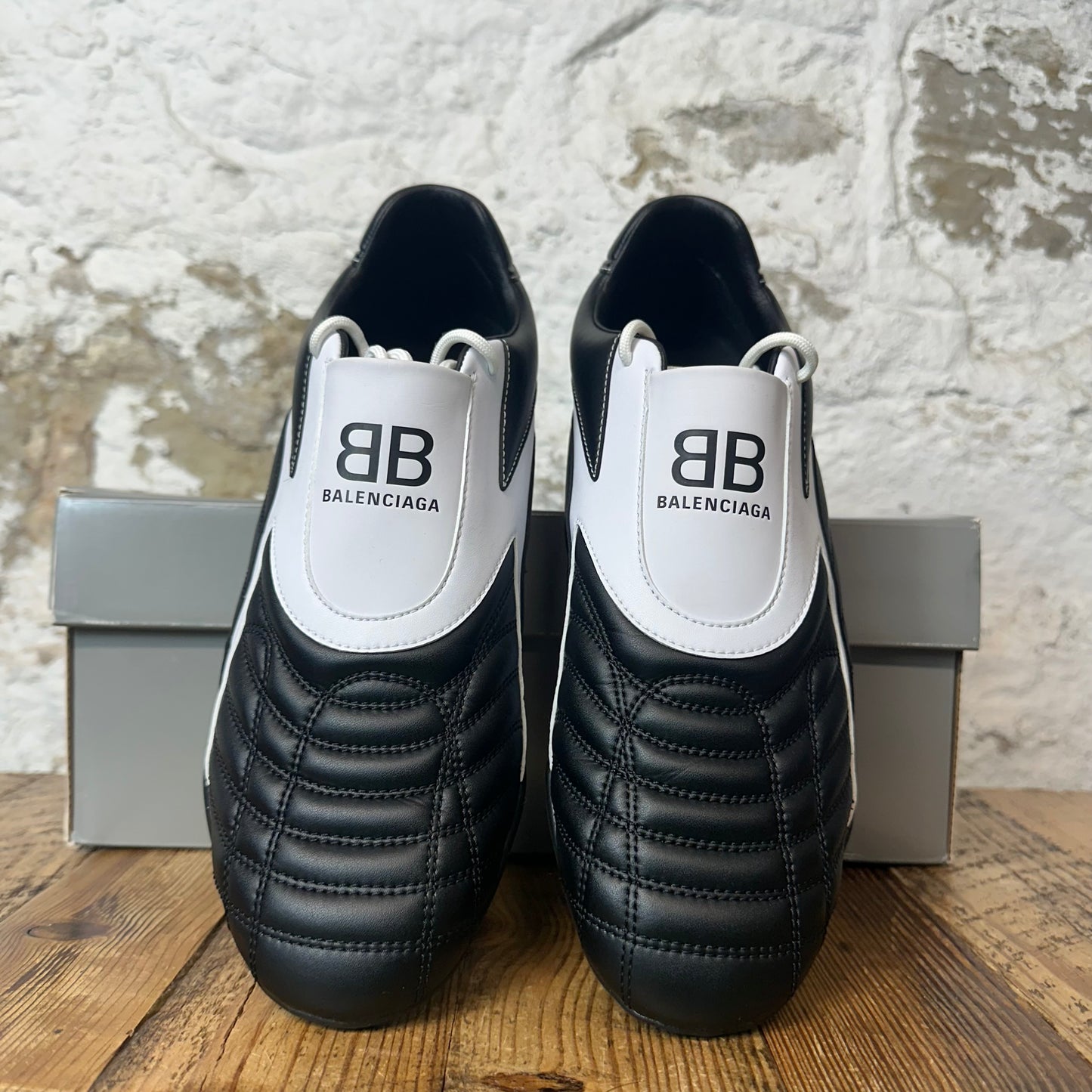 Balenciaga Black White Leather Zen Sneaker Sz 11 (44)