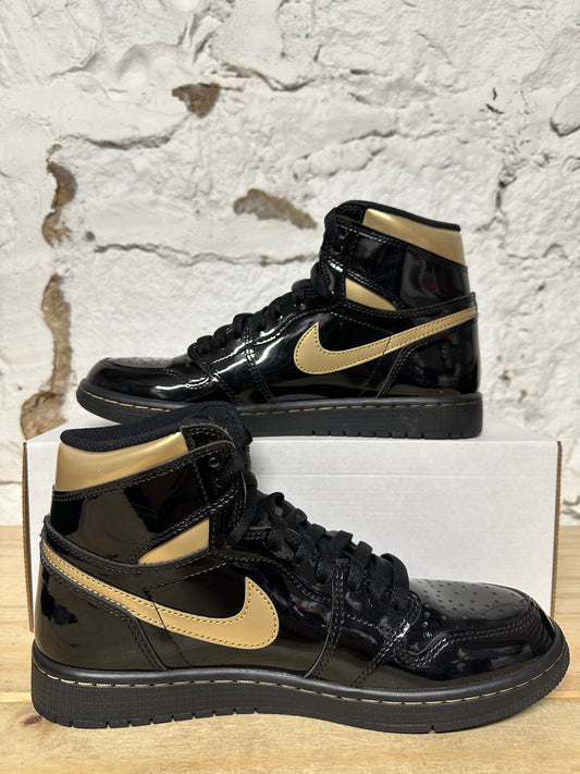 Air Jordan 1 Black Metallic Gold Sz 9