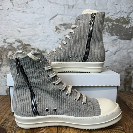 Rick Owens High Grey Corduroy Milk Sneaker Sz 10 (43)