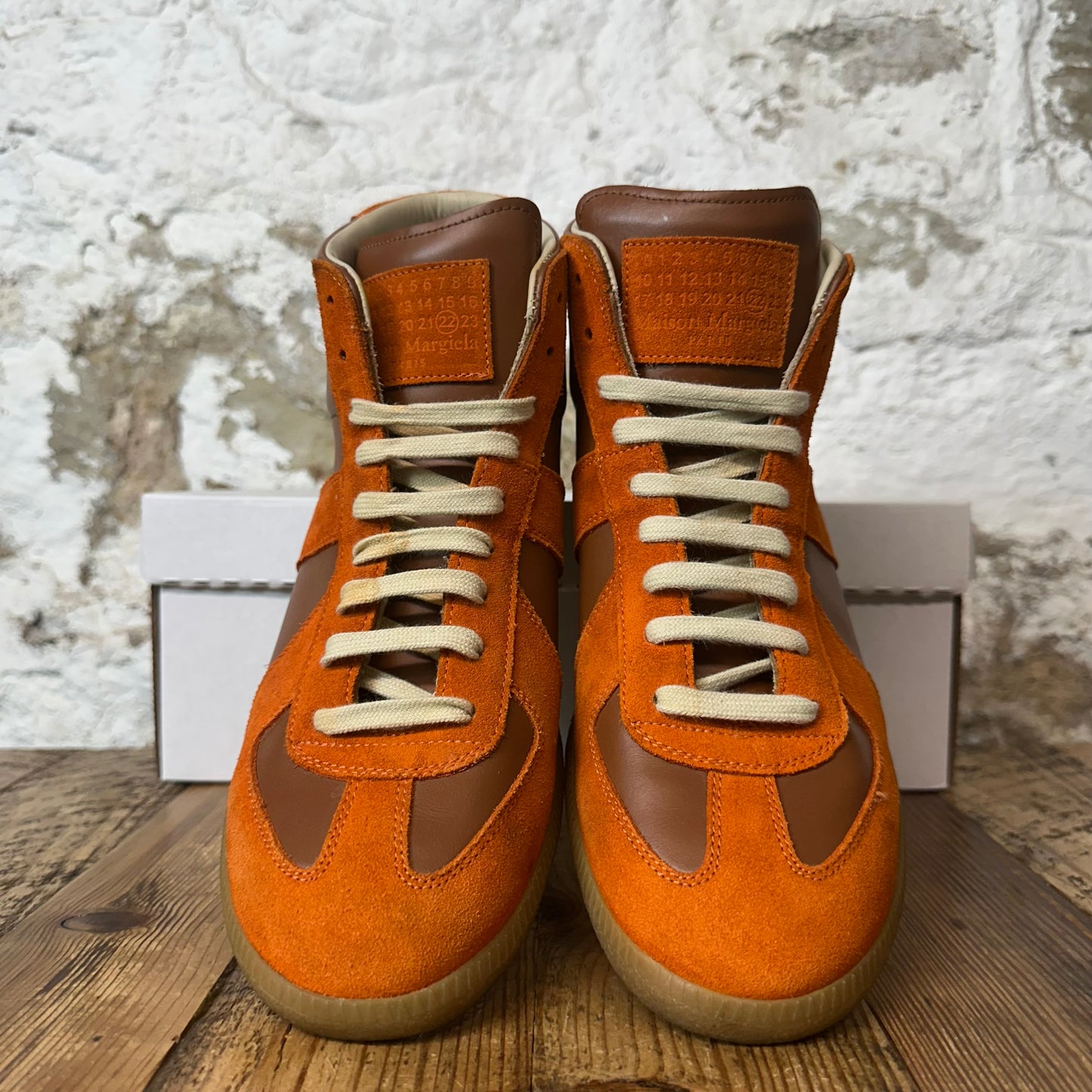Maison Margiela High Replica Orange Brown Sneaker Sz 10 (43)