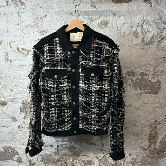 Alyx Blackmeans Shredded Denim Distressed Jacket Sz M