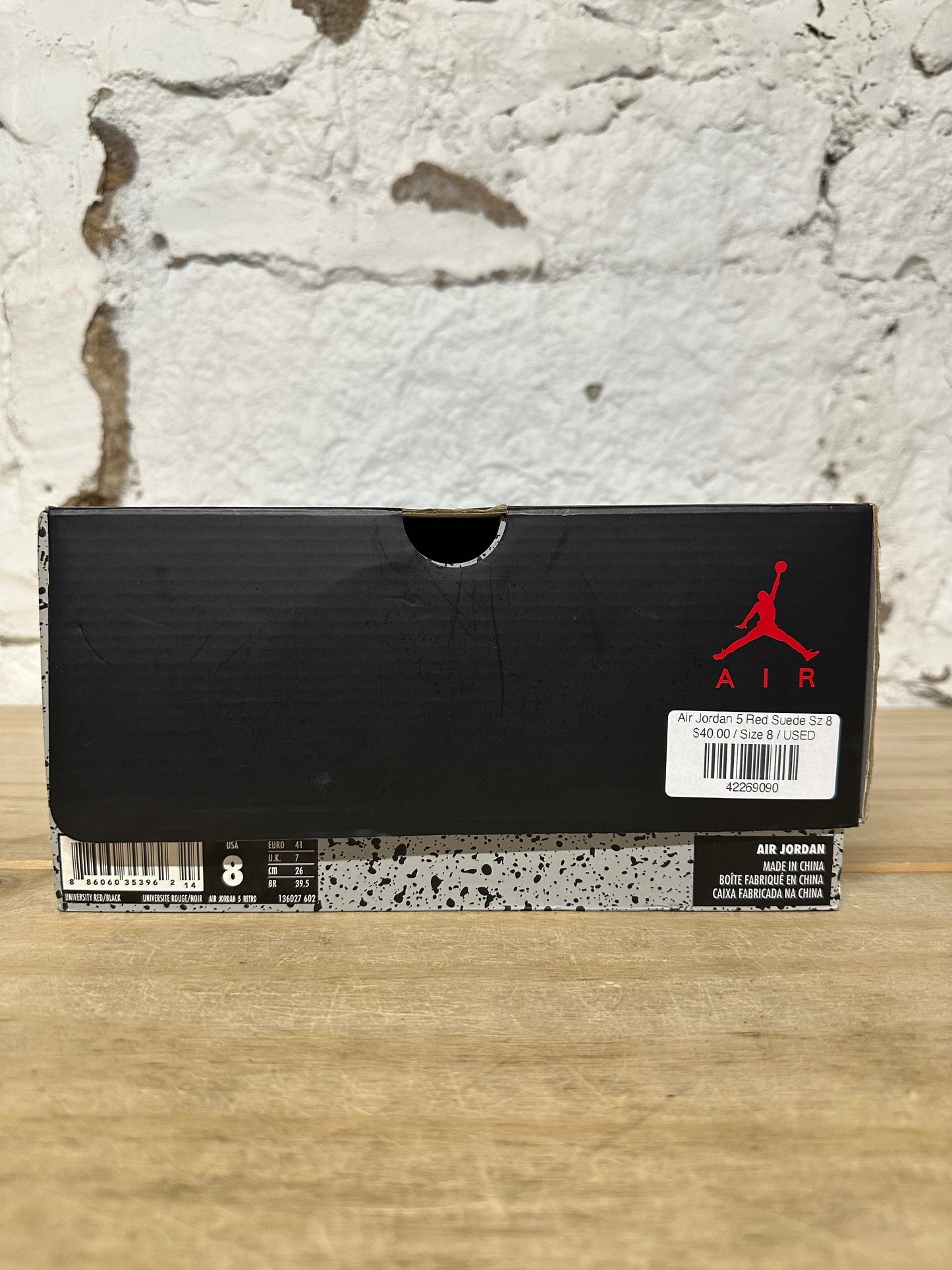 Air Jordan 5 Red Suede Sz 8