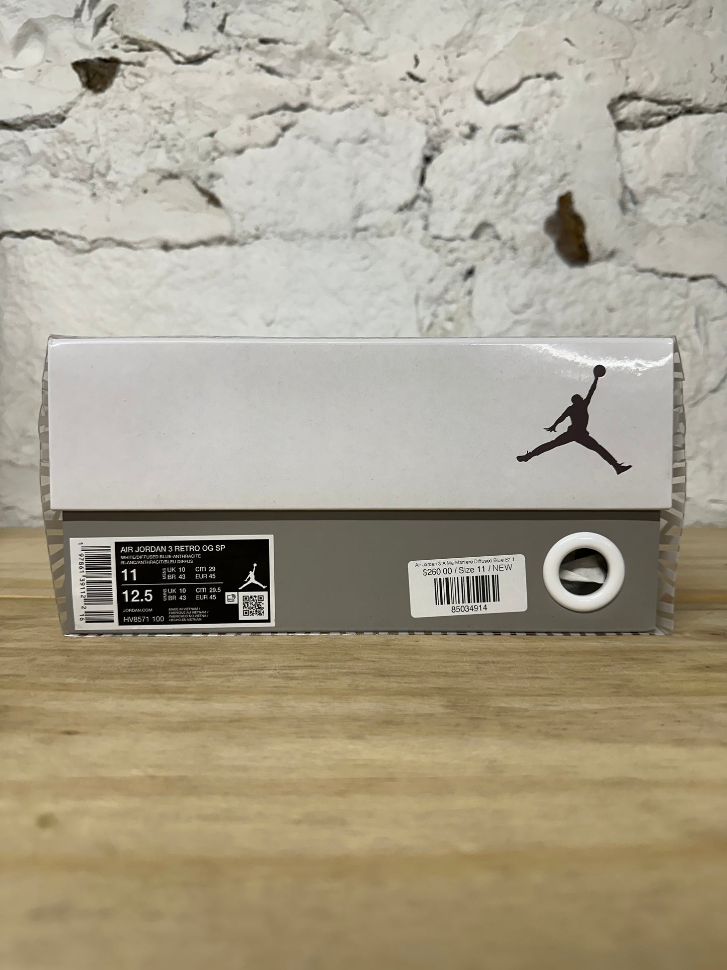 Air Jordan 3 A Ma Maniere Diffused Blue Sz 11 DS