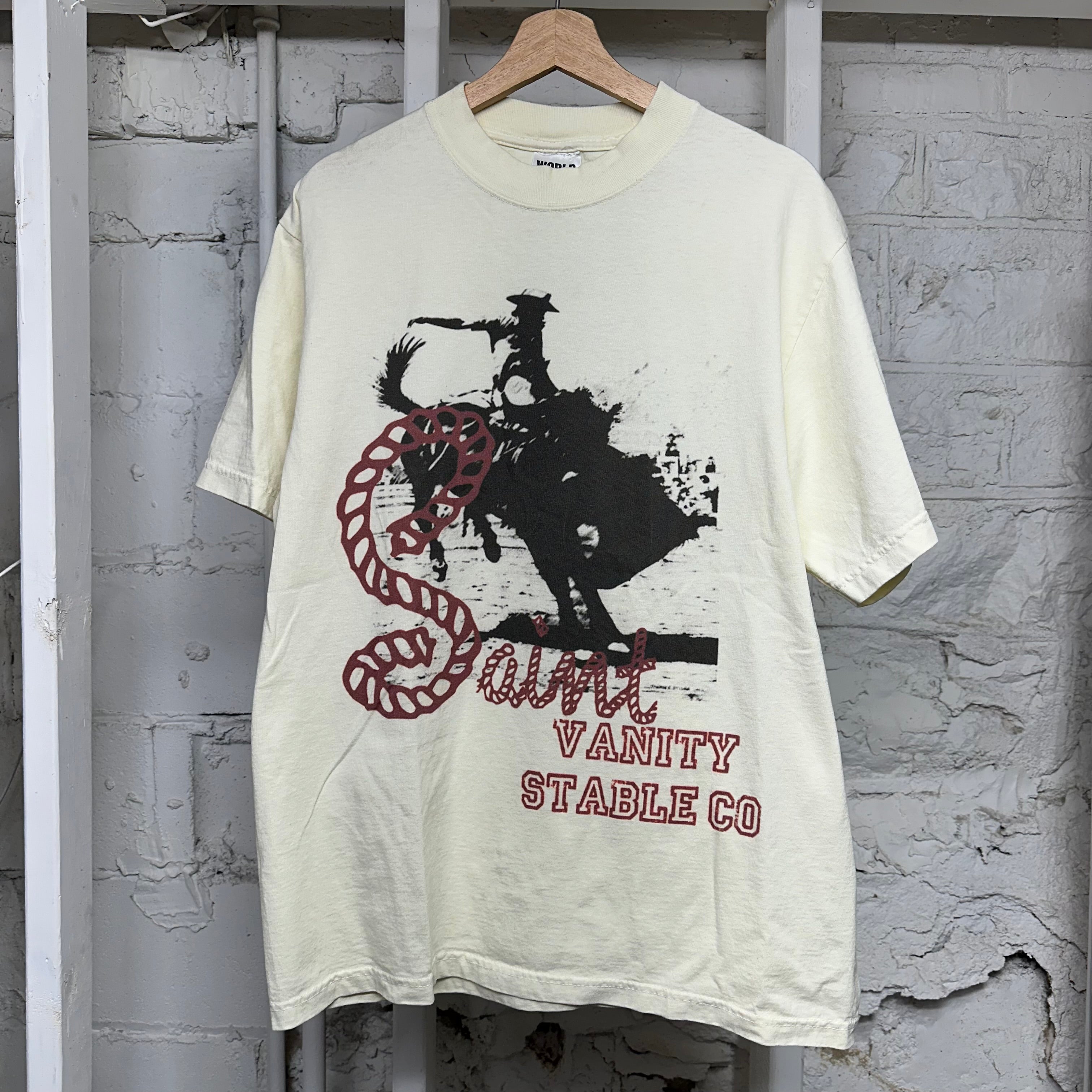 Saint Vanity Stable Cream T-Shirt Sz M