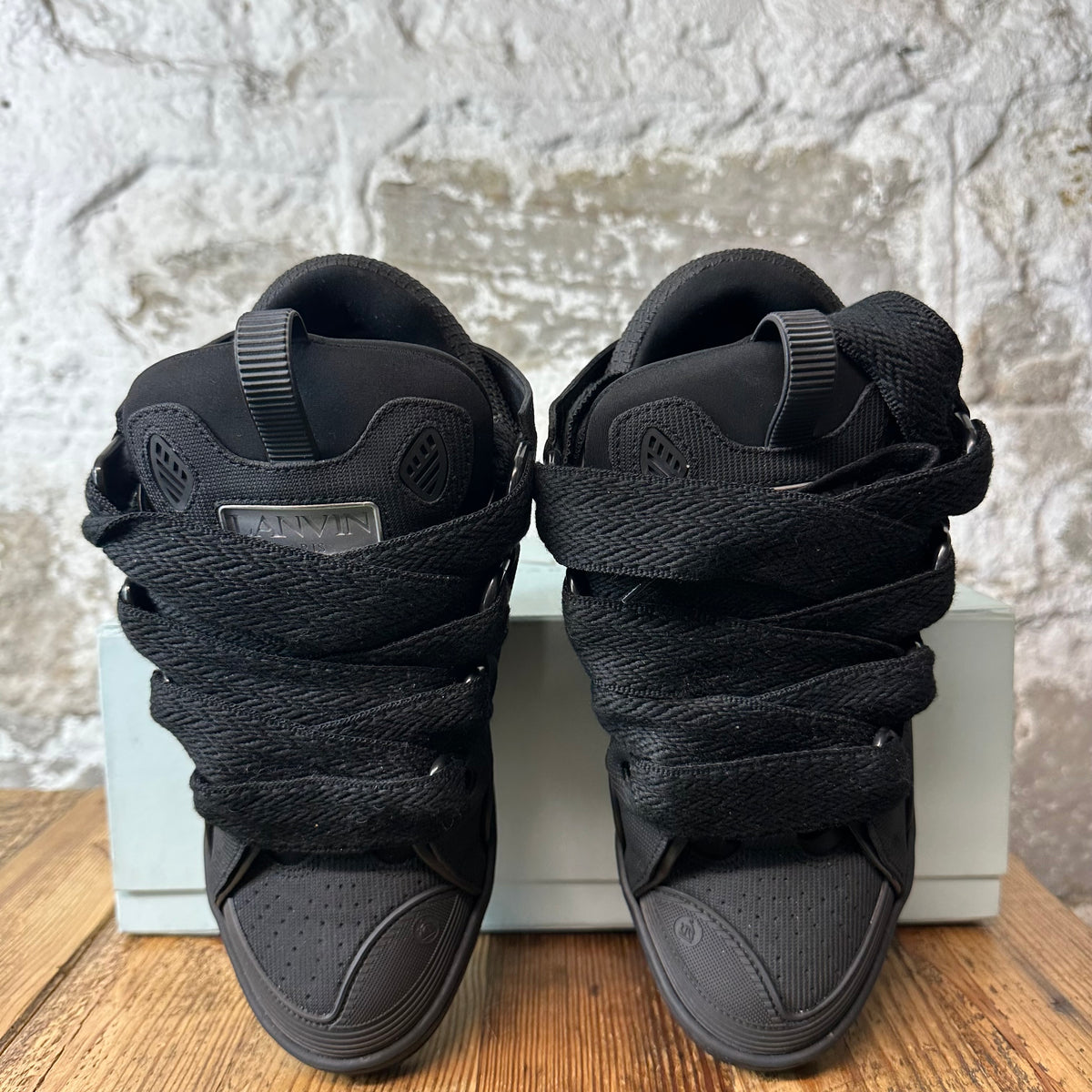 Lanvin Curb Triple Black Canvas Sneaker Sz 7 (40)