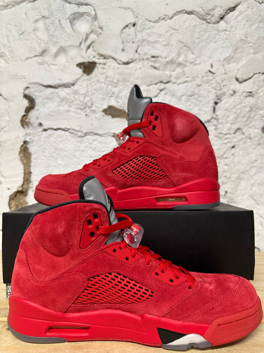 Air Jordan 5 Red Suede Sz 9