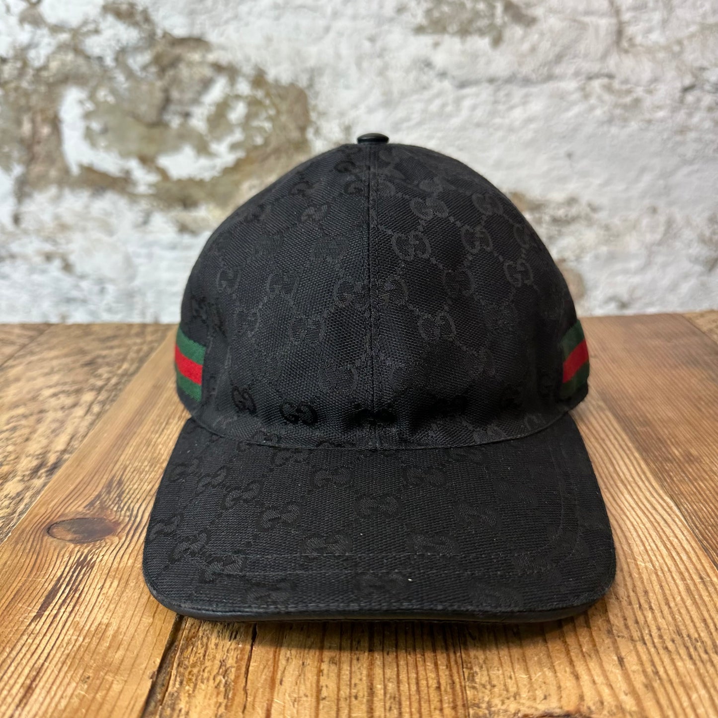 Gucci GG Black Monogram Hat Sz XL