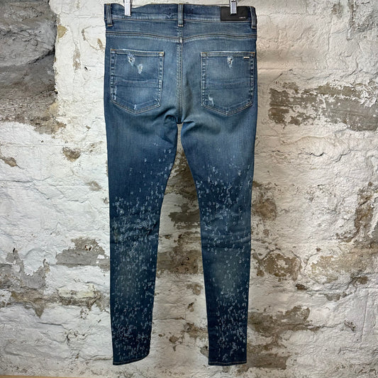 Amiri Plain Dark Blue Shotgun Denim Jeans Sz 32