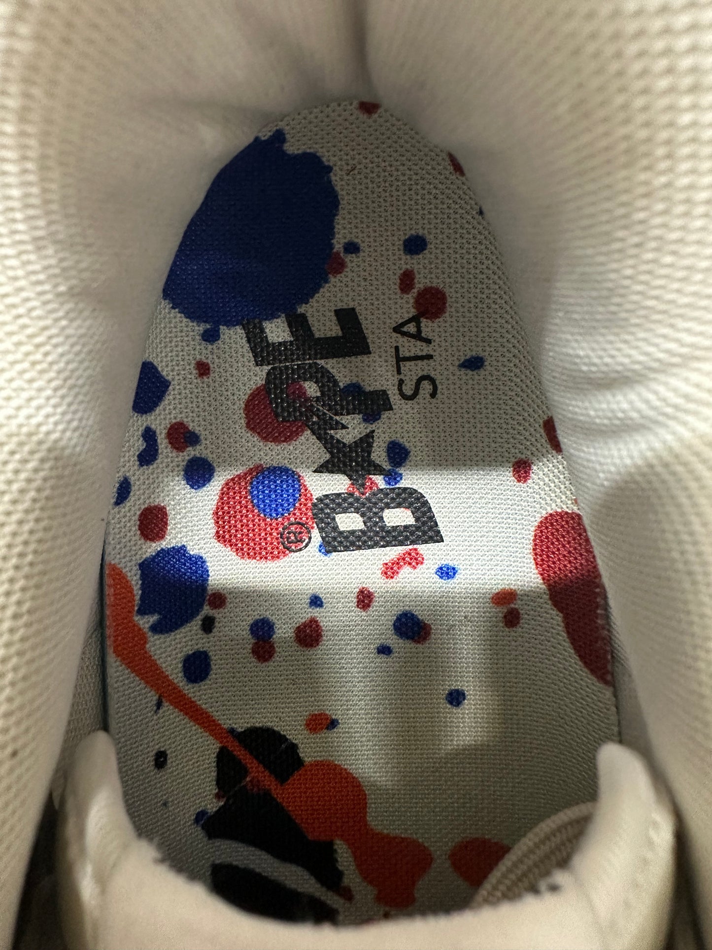 Bape Bapesta Paint Splatter Beige Sz 10