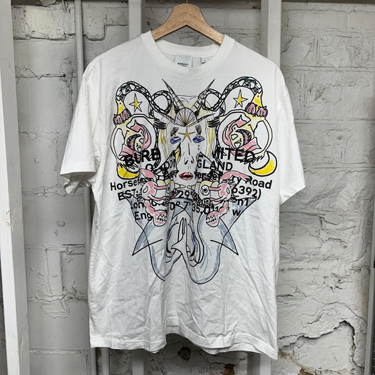 Burberry Horseferry White T-Shirt Sz M