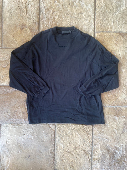 Fear of God Essentials Jet Black L/S T-Shirt Sz S
