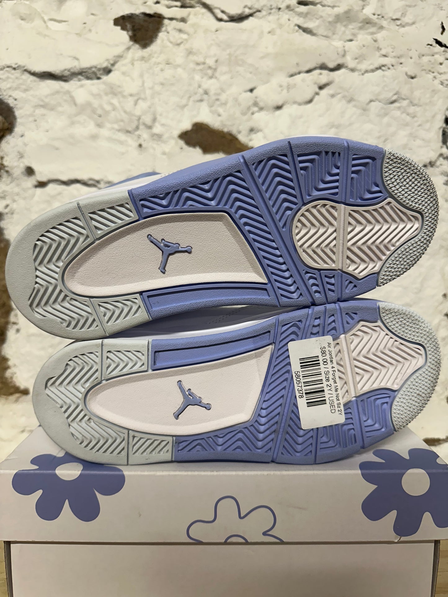Air Jordan 4 Forget Me Not Sz 2Y