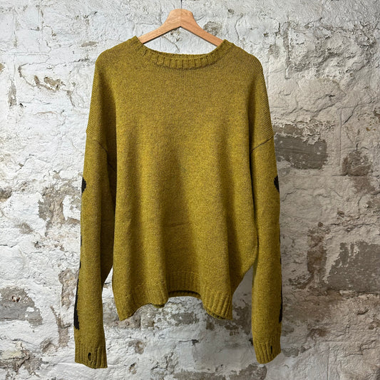 Kapital 5G Wool Knit Bone Crewneck Mustard Sz L (3)