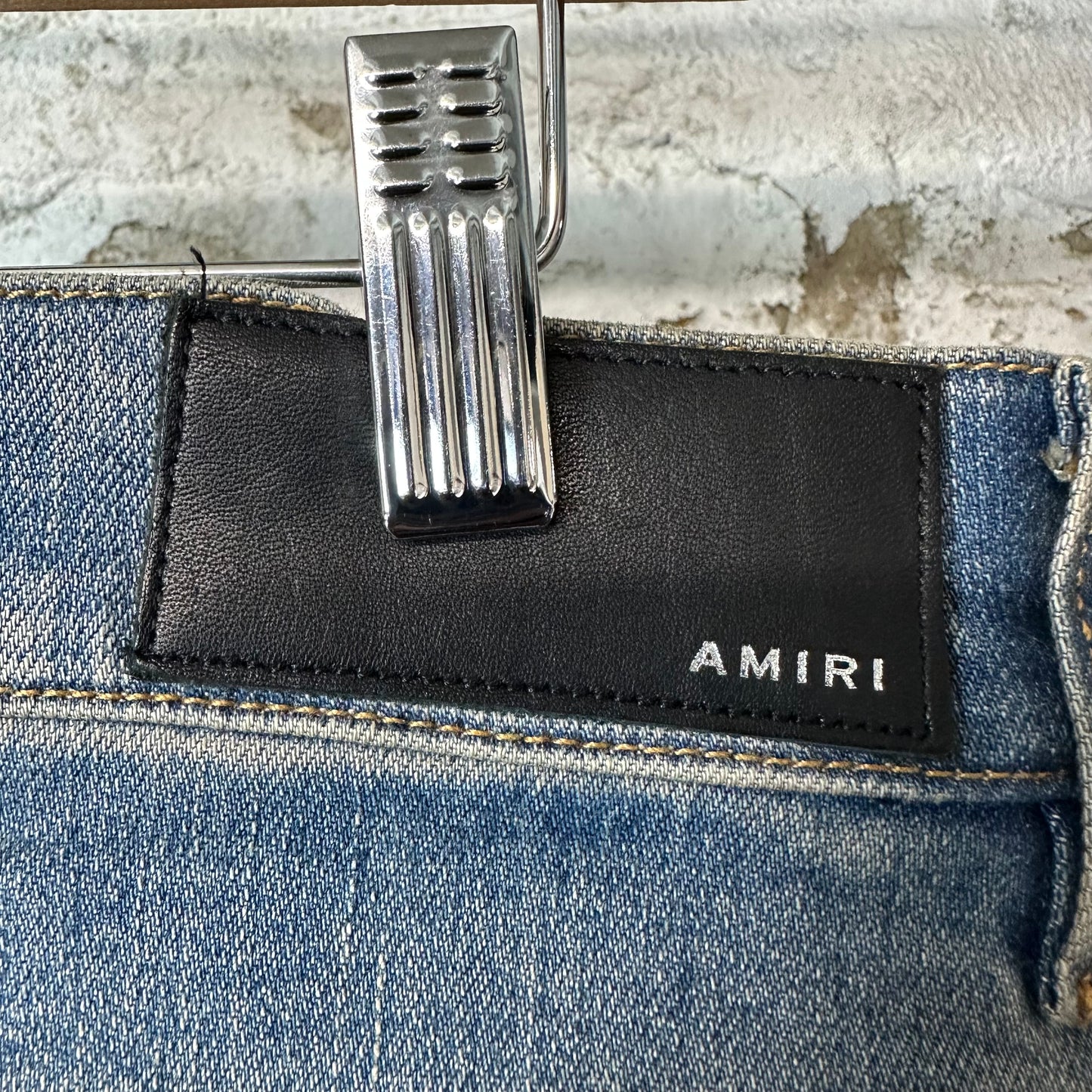 Amiri MX1 Black Multicolor Paisley Blue Denim Jeans Sz 32