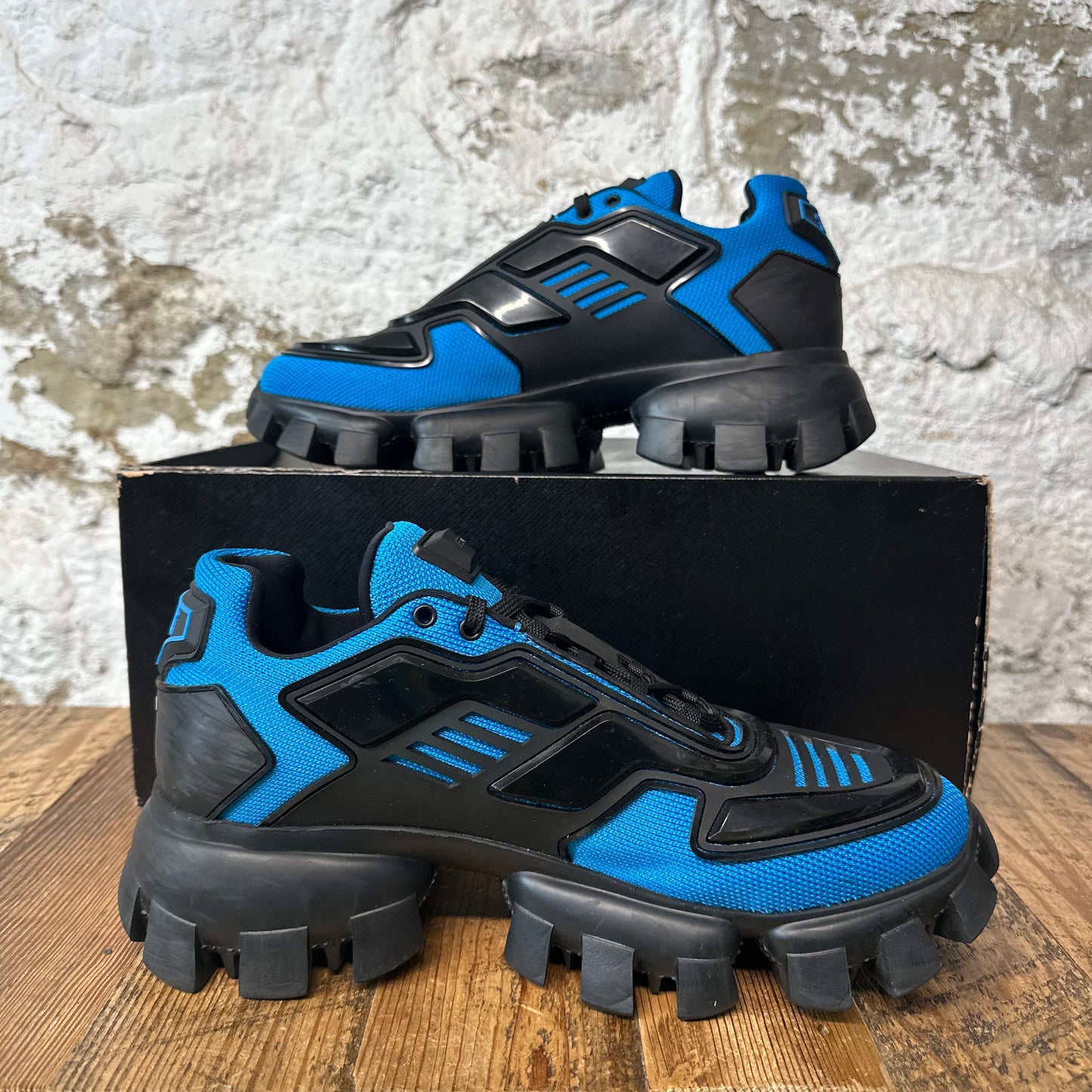 Prada Cloudbust Thunder Teal Blue Black Sneaker Sz 7