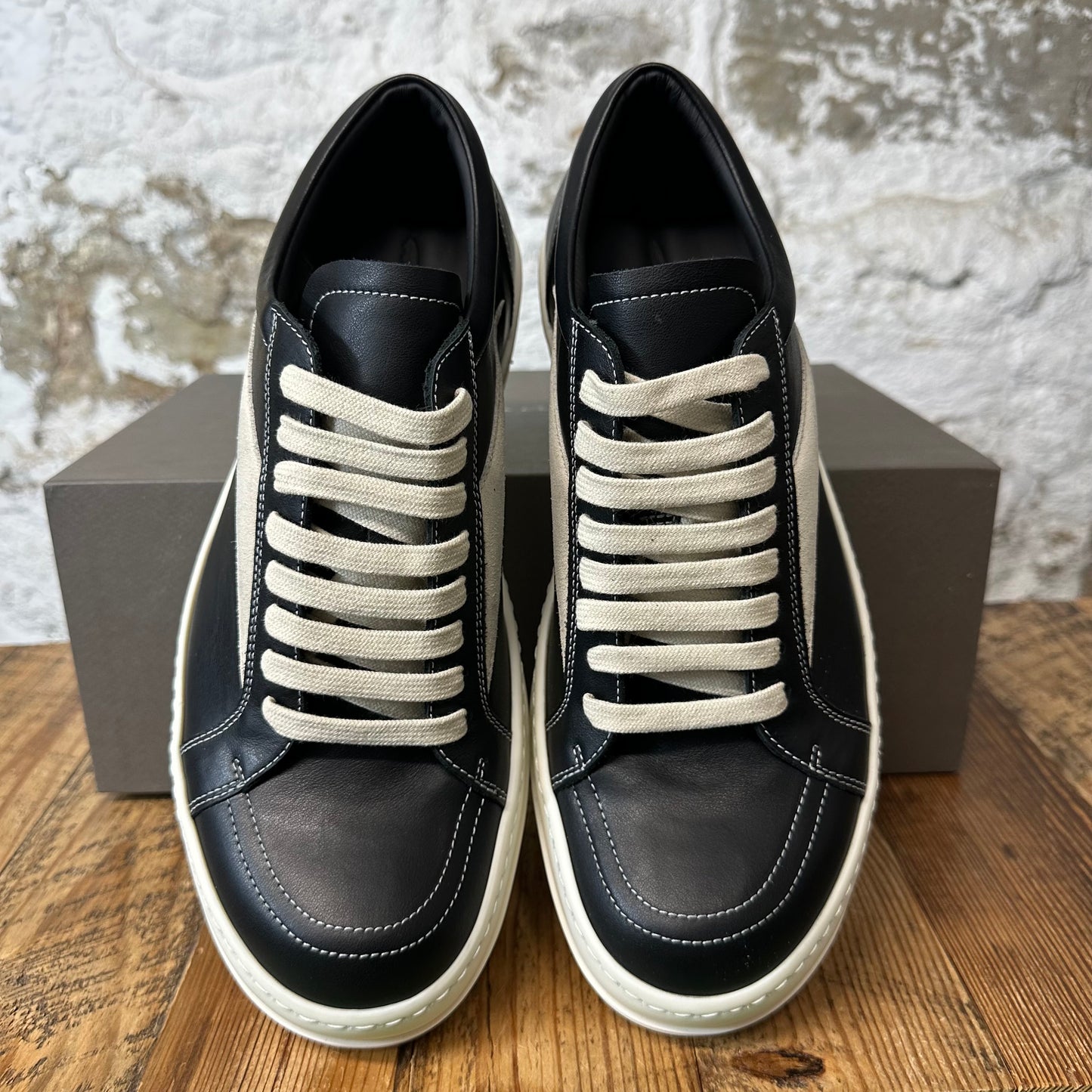Rick Owens Vintage Black Leather Milk Sneaker DS