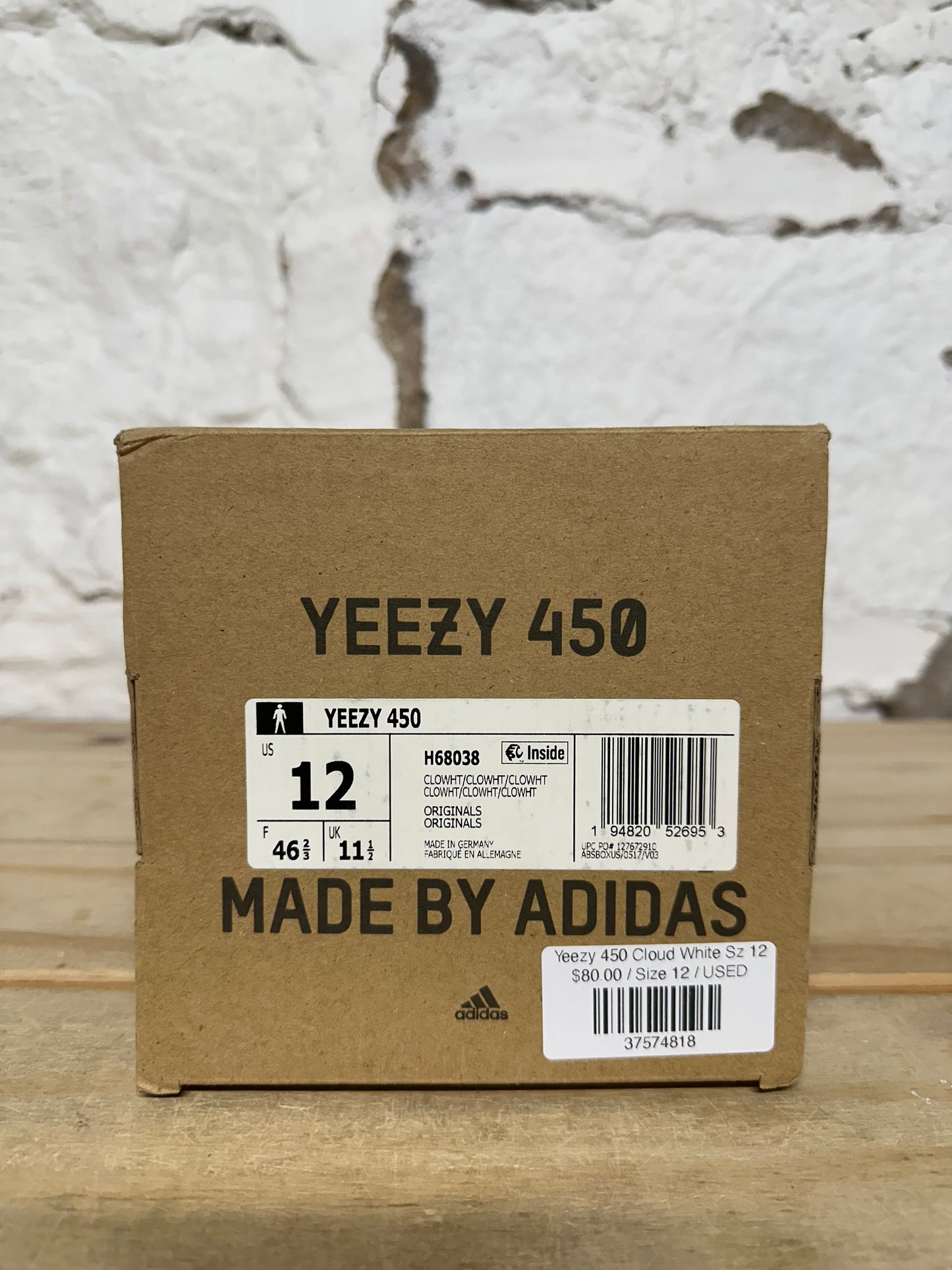 Yeezy 450 Cloud White Sz 12