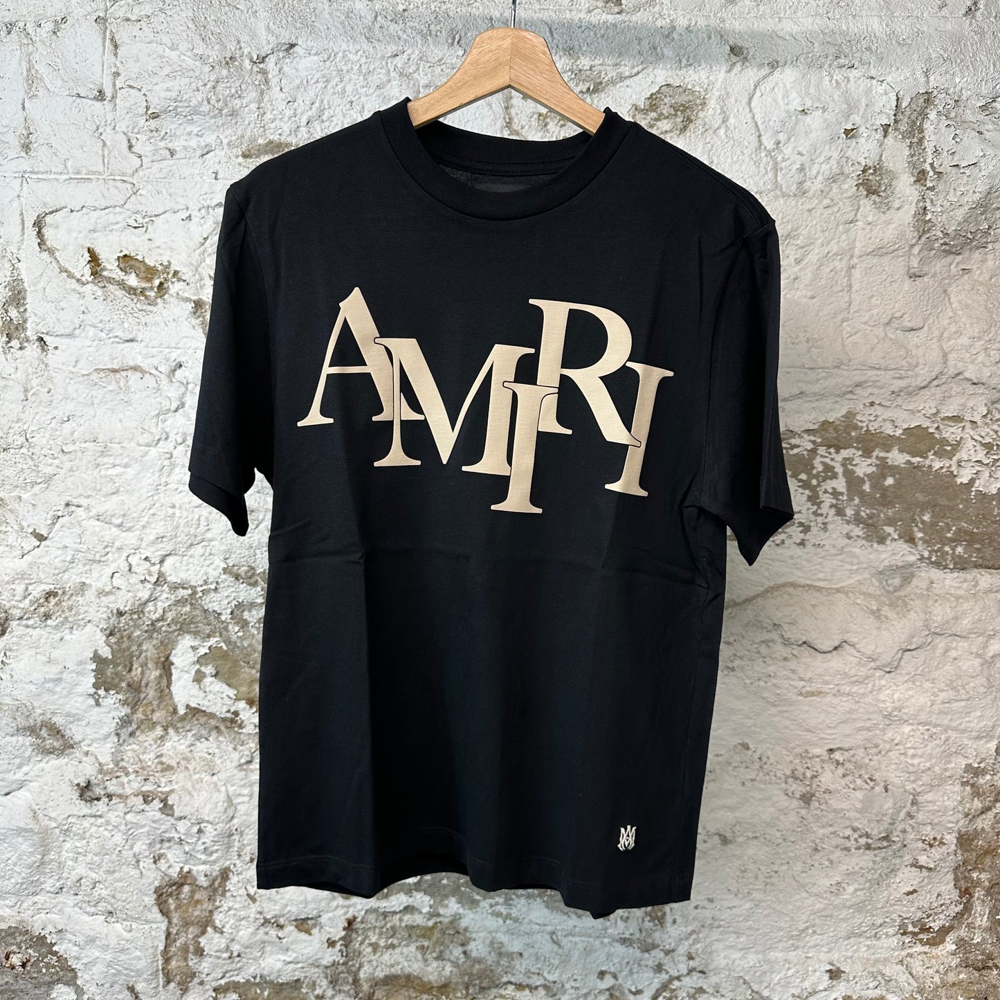 Amiri Cream Stagger Spell T-shirt Black Sz XS
