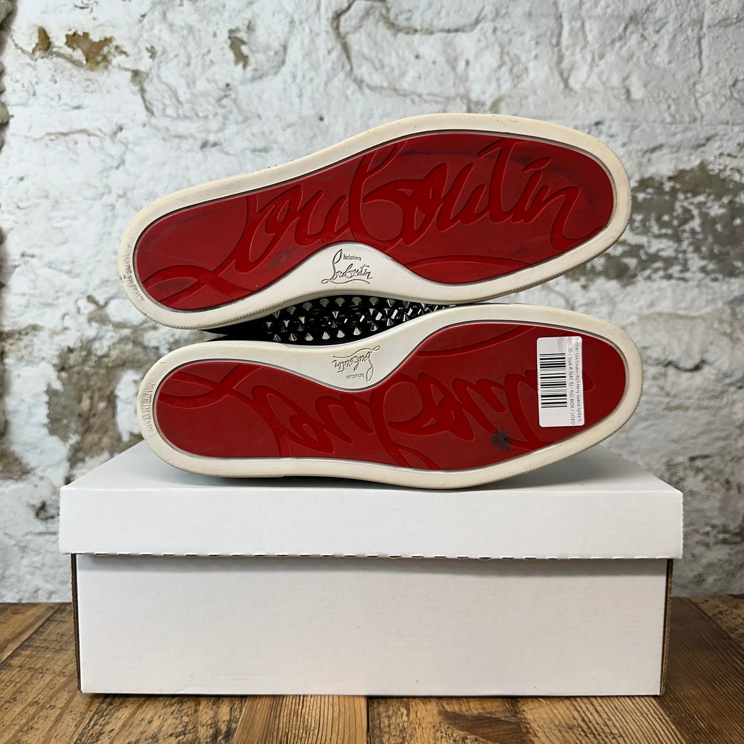 Christian Louboutin High Navy Suede Spike Sneaker Sz 8.5 (41.5)