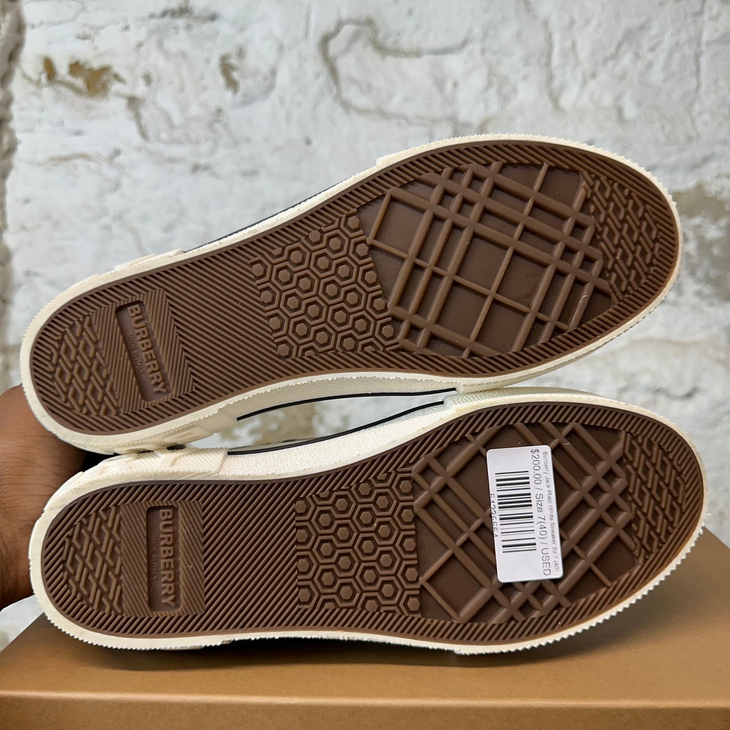 Burberry Jack Plaid White Sneaker Sz 7 (40)