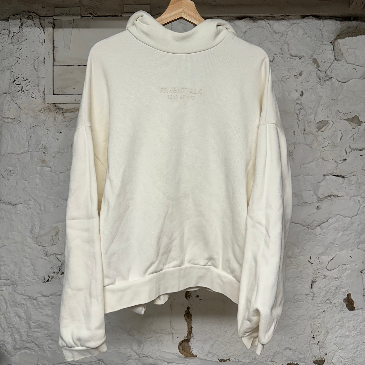 Fear of God Essentials Chest Logo White Hoodie Sz S
