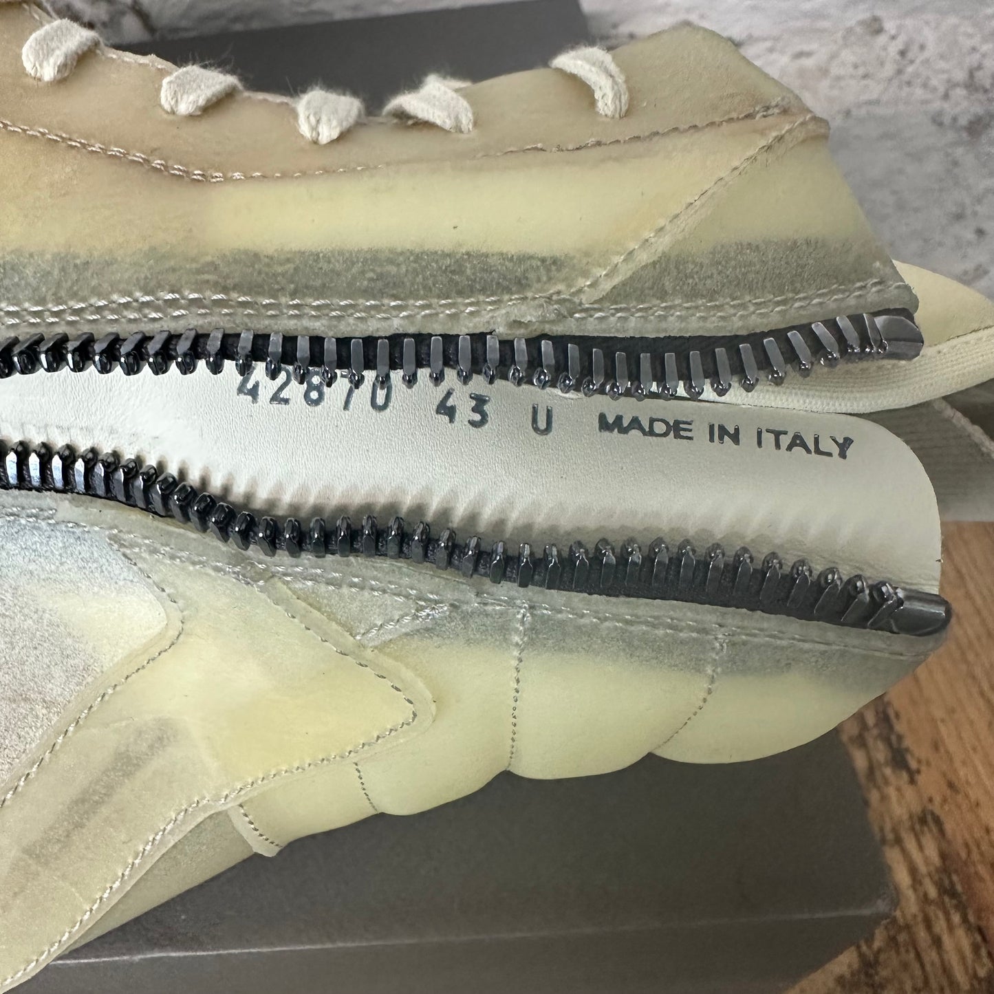 Rick Owens Geobasket Natural Clear Sneaker Sz 10 (43)