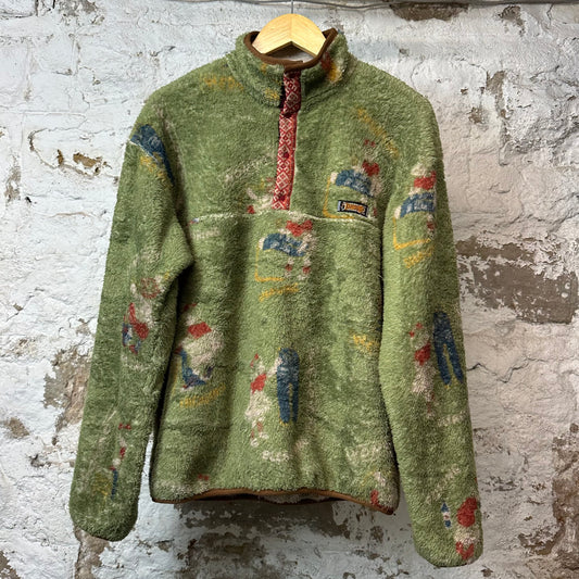 Kapital Calender Fleece Jacket Green Sz L (3)