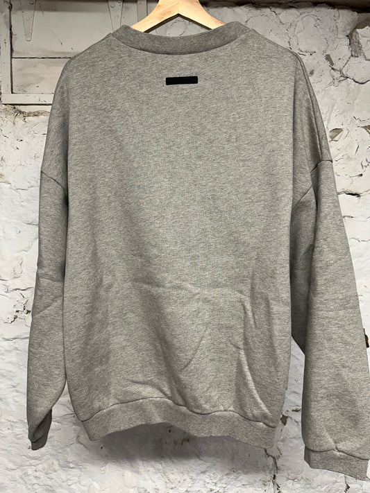 Fear of God Essentials State Grey Red Crewneck Sz L