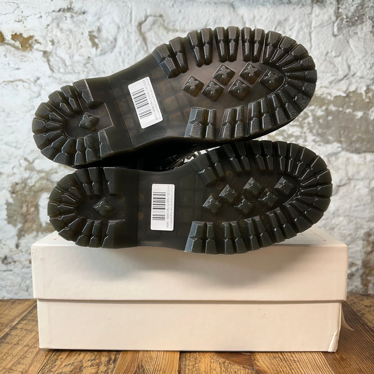 Rick Owens 1460 Quad Sole Megalace Boot Black Sz 9 DS