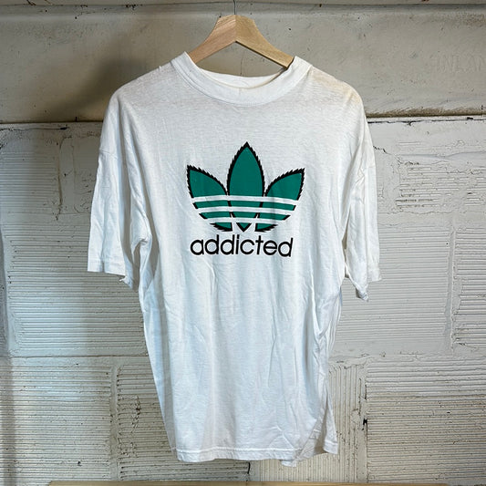 Adidas Addicted White Tee Sz M