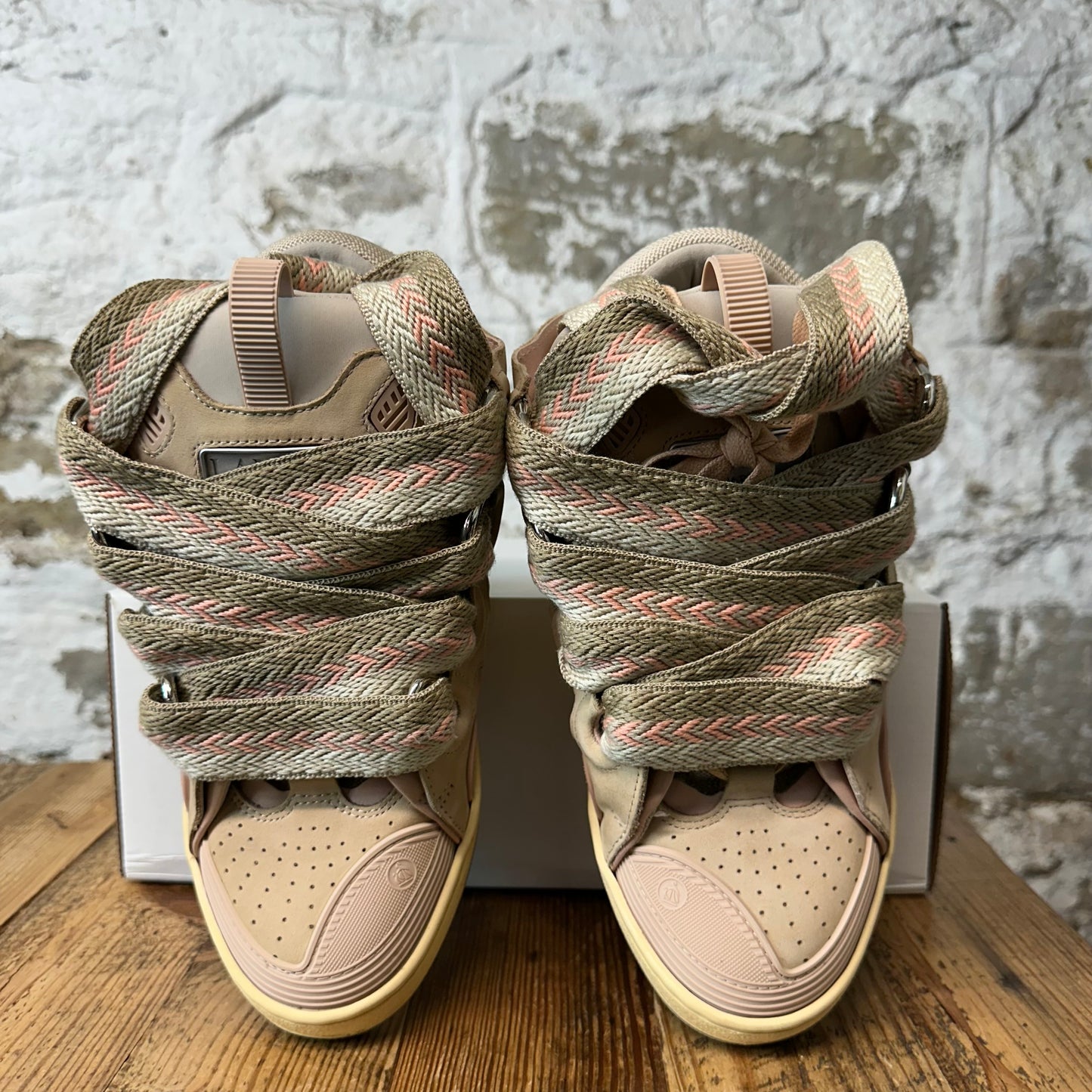 Lanvin Curb Beige Pink Sneaker Sz 8 (41)